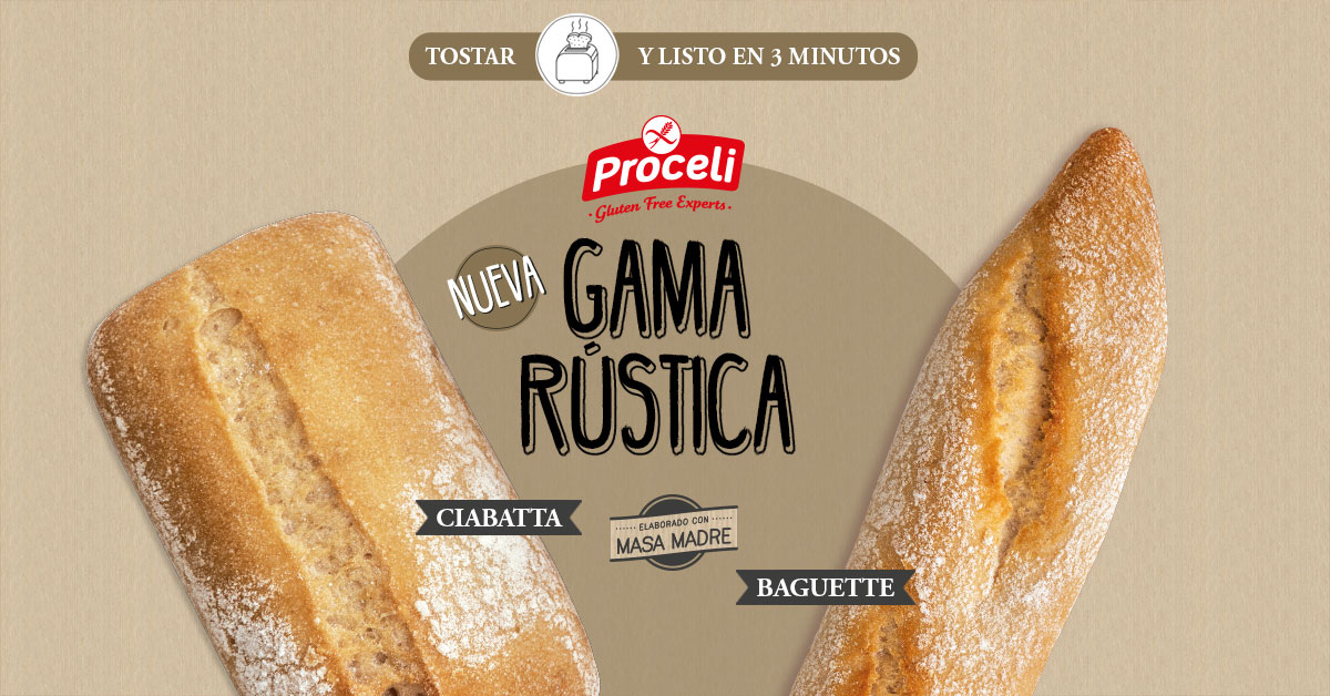 Pan rústico sin gluten con masa madre de Proceli